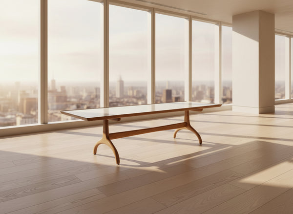 Vintage Heritage Henredon Wishbone MCM Stainless Steel and Walnut Coffee Table