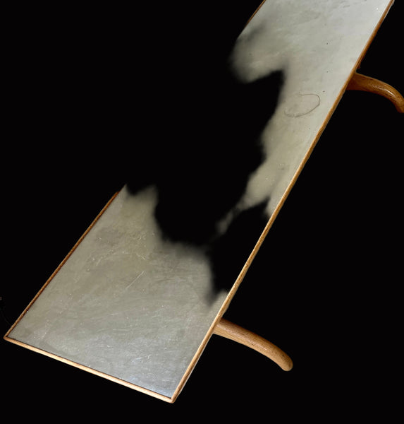 Vintage Heritage Henredon Wishbone MCM Stainless Steel and Walnut Coffee Table