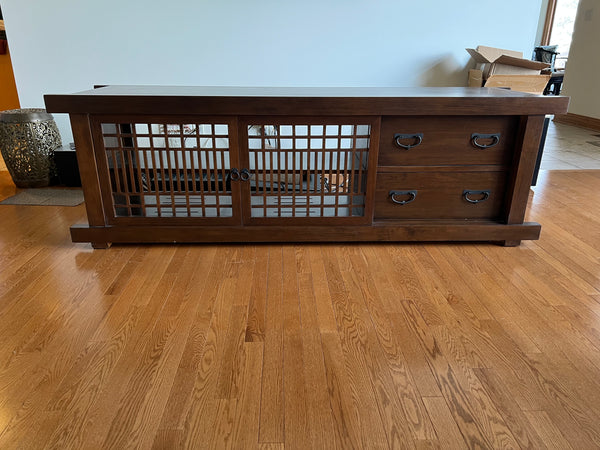 Vintage MCM SHINTO Lattice TV Entertainment Center - Gumps by Maria Yee