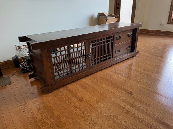 Vintage MCM SHINTO Lattice TV Entertainment Center - Gumps by Maria Yee