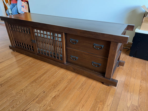 Vintage MCM SHINTO Lattice TV Entertainment Center - Gumps by Maria Yee