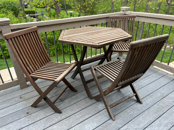 Skargaarden Viken Small Teak Dining Patio Table and 3 Chairs