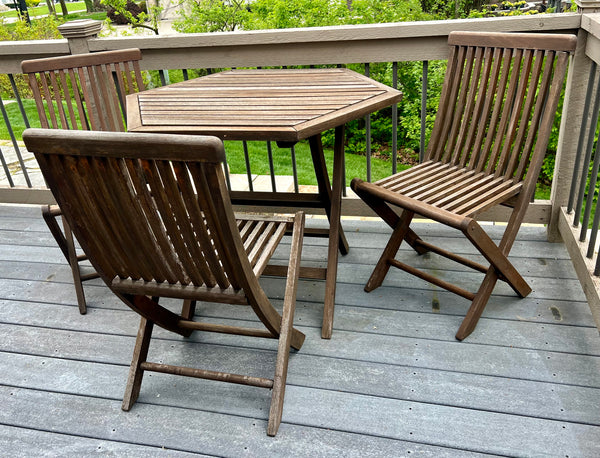 Skargaarden Viken Small Teak Dining Patio Table and 3 Chairs