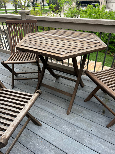 Skargaarden Viken Small Teak Dining Patio Table and 3 Chairs