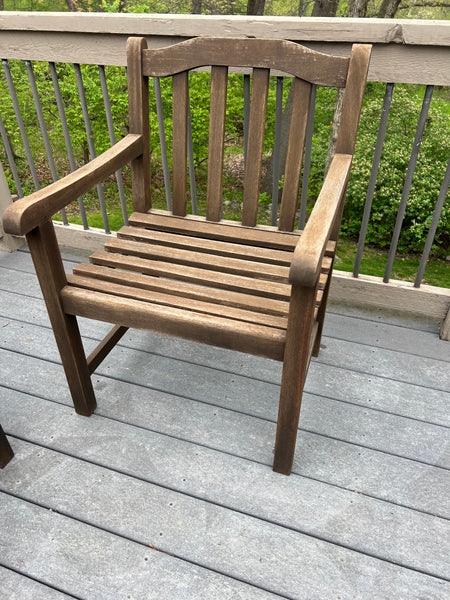 Solid Teak Three Piece Lounge Set - Bench and Pair of Chairs