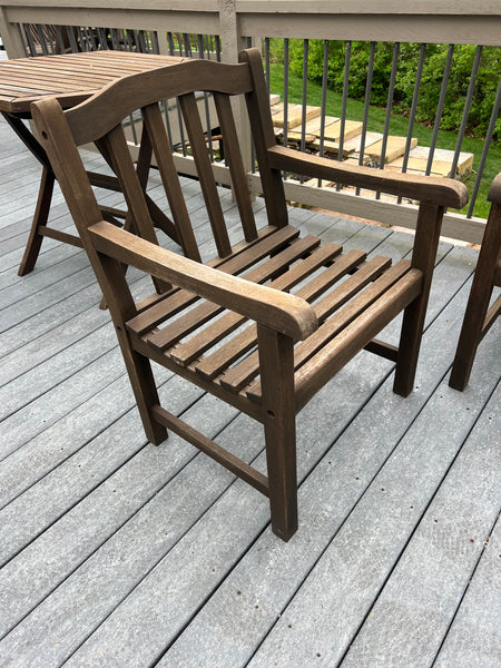 Solid Teak Three Piece Lounge Set - Bench and Pair of Chairs