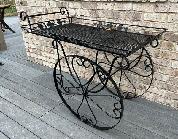 Vintage Woodard Iron Bar Beverage Flower Cart
