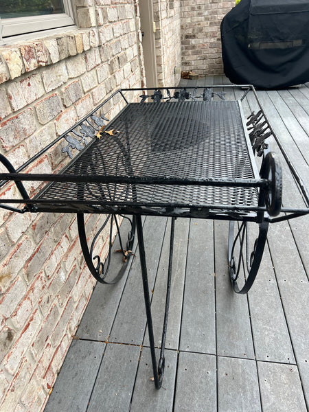 Vintage Woodard Iron Bar Beverage Flower Cart