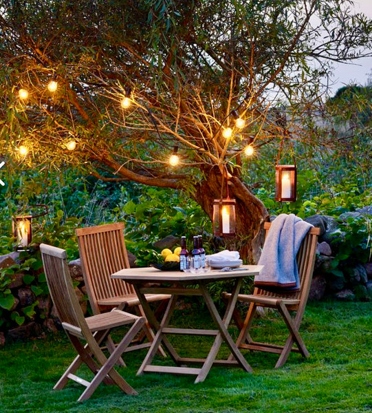 Skargaarden Viken Small Teak Dining Patio Table and 3 Chairs