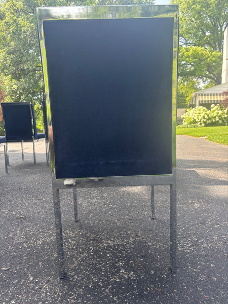 Set of Eight Vintage 1970's MCM Chrome Blue Velvet DIA Dining Chairs by Milo Baughman