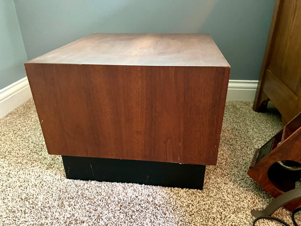 Vintage Adrian Pearsall Walnut Mid-Century Modern Floating Cube Side Table