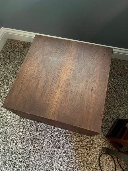Vintage Adrian Pearsall Walnut Mid-Century Modern Floating Cube Side Table