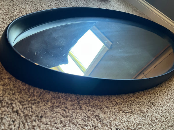 Vintage Industrial Mid-Century Modern Oval Wall Mirror (2 Available)