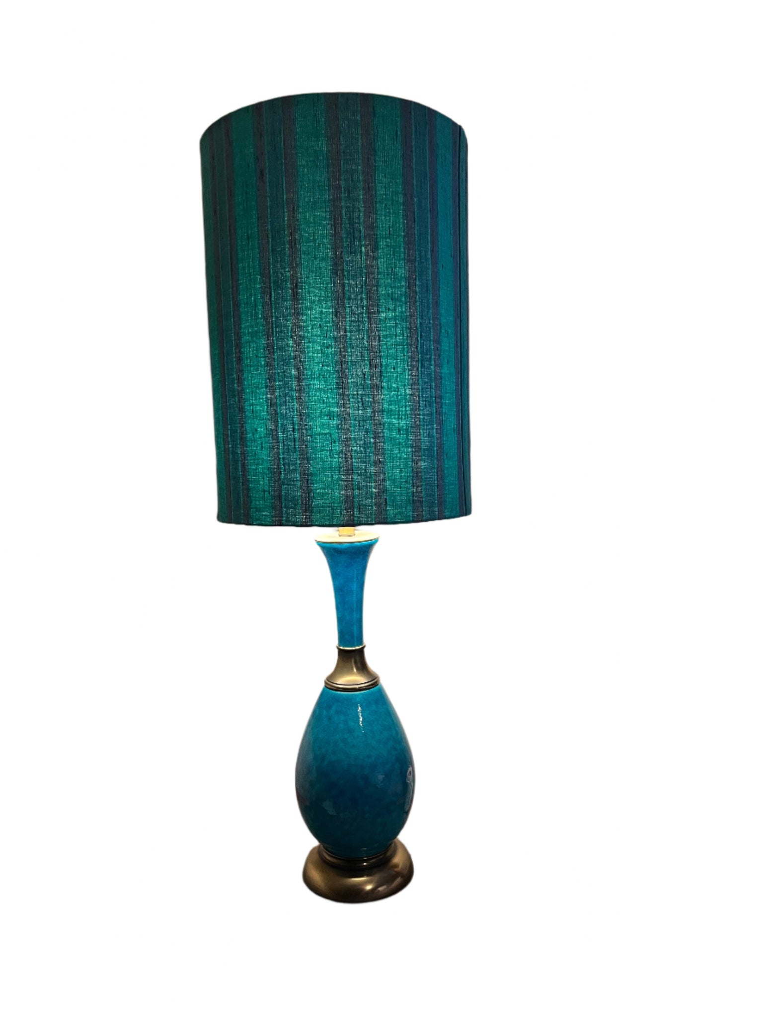 Vintage Mid-Century Modern Aldo Londi Bitossi Rimini Blue Table Lamp