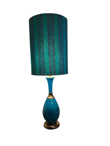 Vintage Mid-Century Modern Aldo Londi Bitossi Rimini Blue Table Lamp