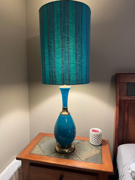 Vintage Mid-Century Modern Aldo Londi Bitossi Rimini Blue Table Lamp