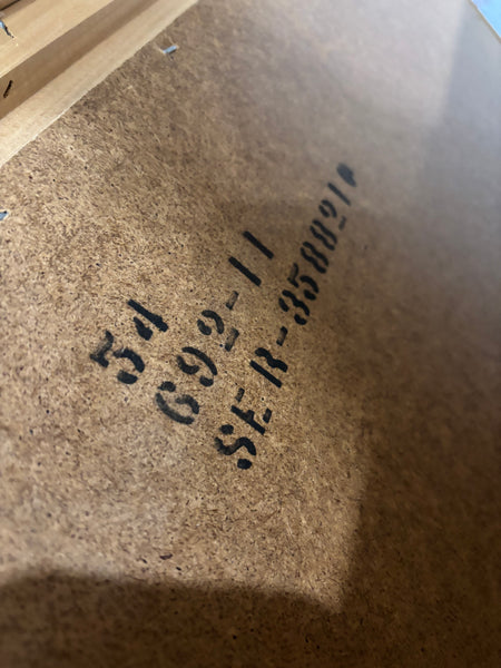 Vintage Post Modern LANE Cream and Brass Lacquer Highboy Dresser (2 Available)