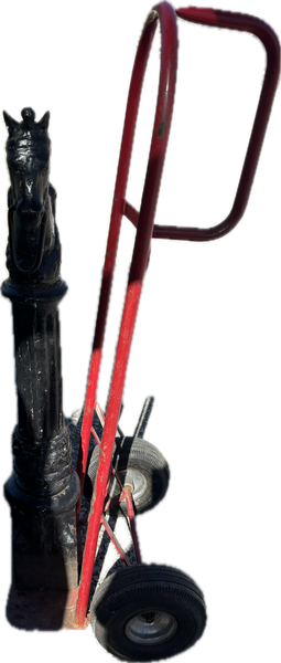 Antique American Cast Iron and Painted Horse Hitching Post