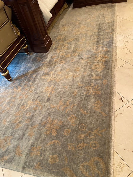 Carol Bolton Aqua Leaf Vintage Rugs for E.J. Victor by Kalaty Area Rug
