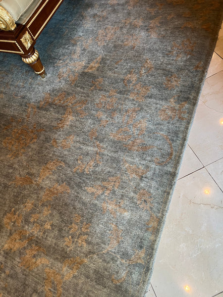 Carol Bolton Aqua Leaf Vintage Rugs for E.J. Victor by Kalaty Area Rug