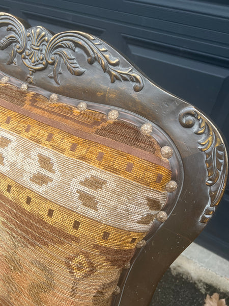 Antique French Louis XV Style Carved Walnut Armchair