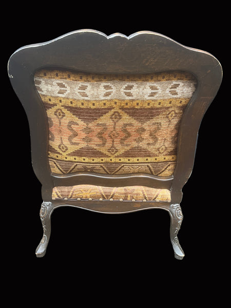 Antique French Louis XV Style Carved Walnut Armchair