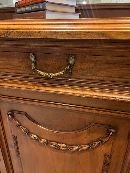 Antique French Carved Walnut Buffet A Deux Corps