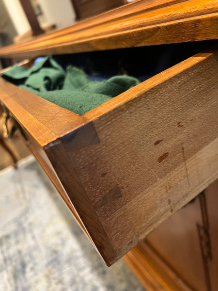 Antique French Carved Walnut Buffet A Deux Corps