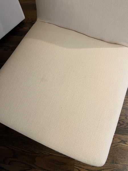 Set of 8 Restoration Hardware Ellison Skirted Dining Side Chairs on Casters