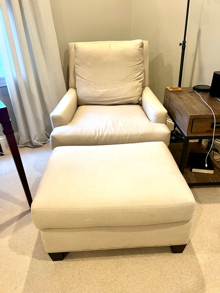 C.R. Laine Linen Breakers Chair and Ottoman