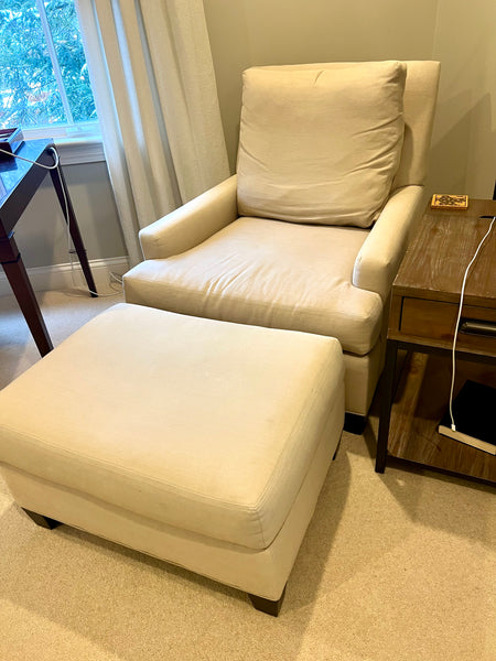 C.R. Laine Linen Breakers Chair and Ottoman