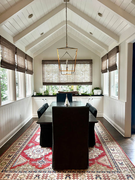 Set of 8 Restoration Hardware Belgian Slope Arm Slipcovered Dining Chairs on Casters