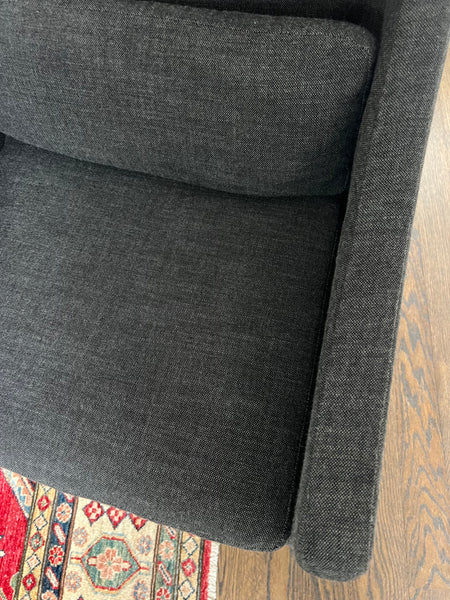 Set of 8 Restoration Hardware Belgian Slope Arm Slipcovered Dining Chairs on Casters