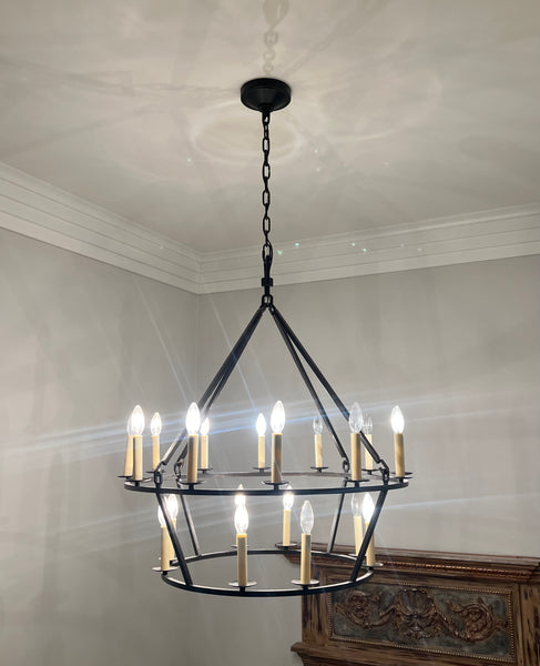 Visual Comfort Darlana 50" Two Tiered Ring Chandelier by E.F. Chapman