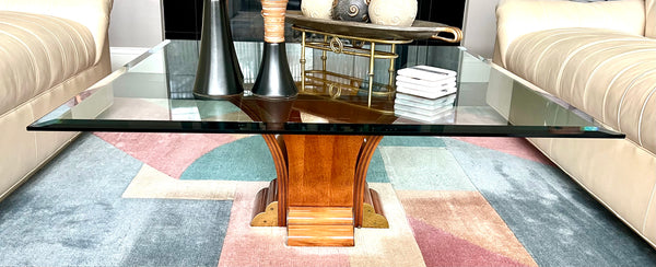 Henredon Art Deco Pedestal Coffee Table
