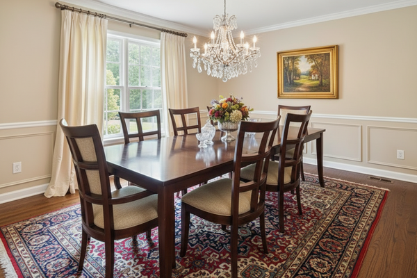 STANLEY Window Back Dining Set with Table and 8 Chairs