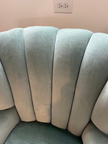 Vintage Wingback Velvet Armchair