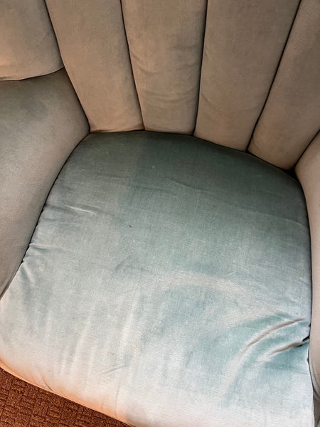 Vintage Wingback Velvet Armchair