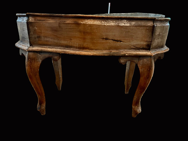 Antique Olive Wood Plant Stand