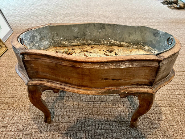 Antique Olive Wood Plant Stand