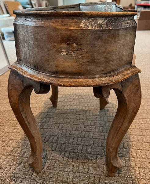 Antique Olive Wood Plant Stand