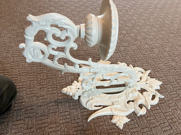 Pair of Antique Cast Iron Wall Sconses Candle Holders