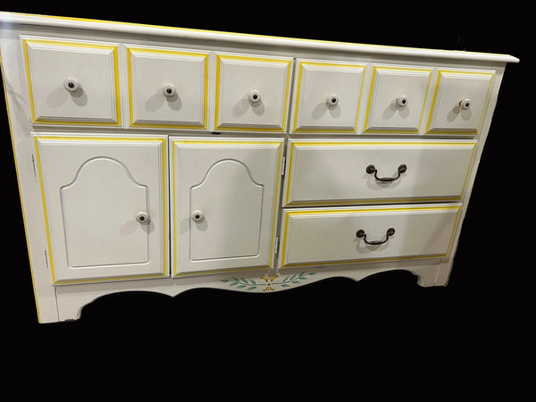 Bassett French Provincial Dresser with Mirror Circa 1970