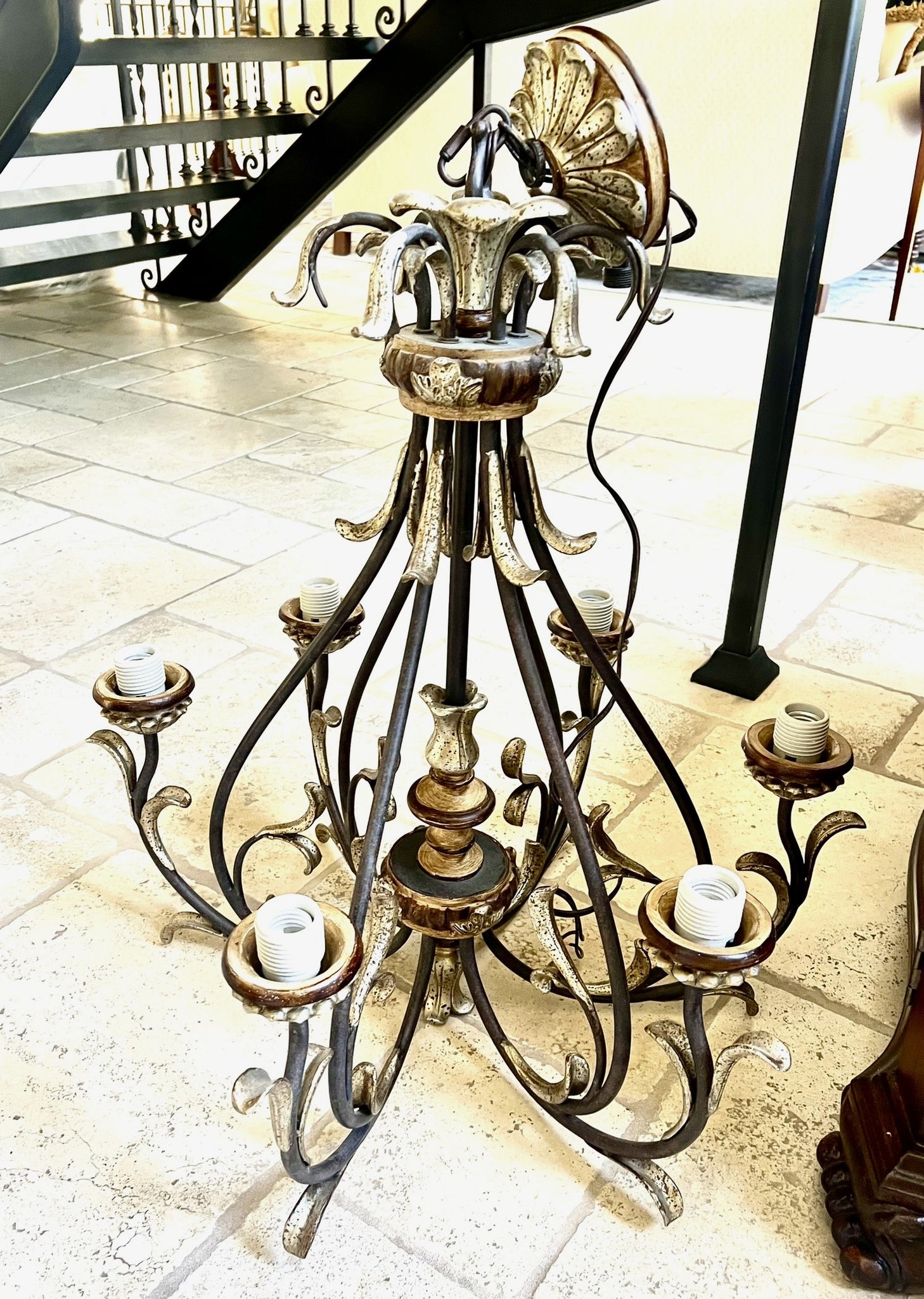 6 Light Iron Chandelier