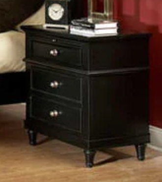 Black Dresser with Mirror and Nightstand
