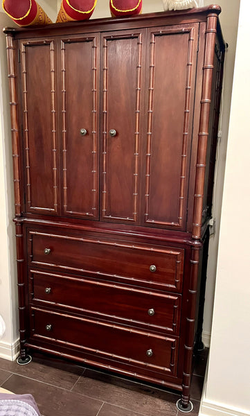 Arhaus Belize Faux Bamboo Armoire