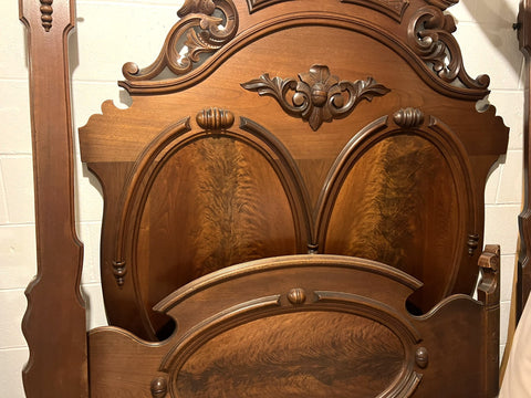 1860's French Antique Walnut Louis XV Queen Bed