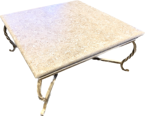 Square Coffee Cocktail Table with Marble Top