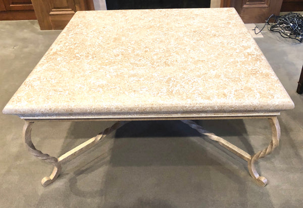 Vintage Stone Topped Coffee Cocktail Table