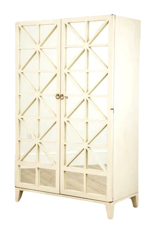 Hickory Chair Cleo Bar Cabinet Armoire in Antique Ivory